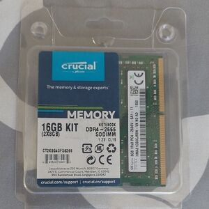 Crucial DDR4-2666 SODIMM 16GB (2×8GB) Kit - Green